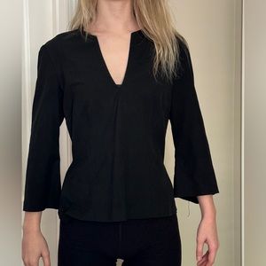TRINA TURK bell sleeved black formal top
